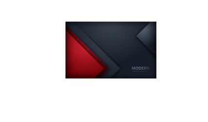 red overlap layers background on dark gray design vector image