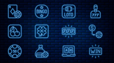 Set line casino win chips exchange lottery vector