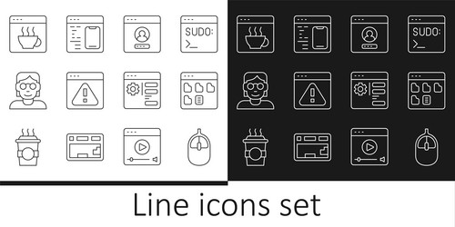 set line computer mouse browser files create vector image