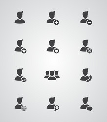 set of user icons vector