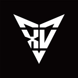 Xv logo monogram with crown up down side design Vector Image