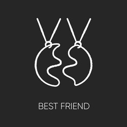 Best friend chalk white icon on black background vector