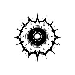 circular abstract form with radial projections vector image