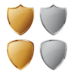 Collection of silver and golden shields vector