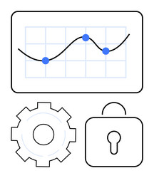data security and analysis concept with chart vector image