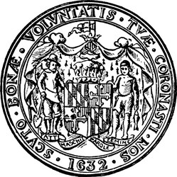 Maryland State Great Seal Vintage Line Engraving Vector Image