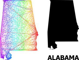 net map alabama state with spectrum gradient vector image