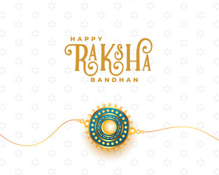 realistic raksha bandhan festival card with rakhi vector