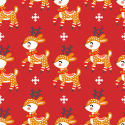 Christmas deer spruce seamless pattern Royalty Free Vector