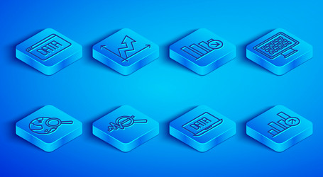 set line data analysis financial growth decrease vector image