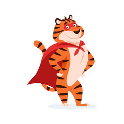 Smiling Tiger Superhero Vector Image