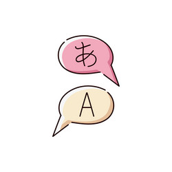 thin line icons speech bubbles with letters vector