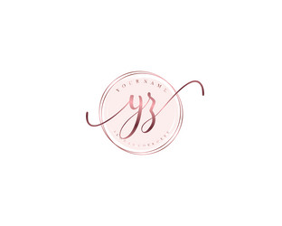 yz initial handwritten logo set with floral Vector Image