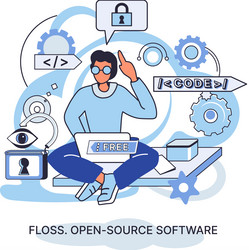 floss open source software free product anyone vector image