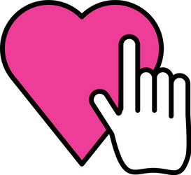 hand cursor index with heart vector image
