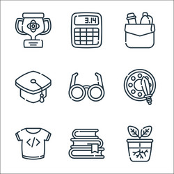 nerd line icons linear set quality vector image