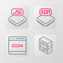 set line computer search engine processor vector image