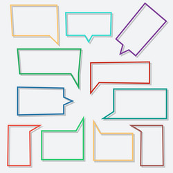 Speech bubbles linear icons in shape rectangle vector