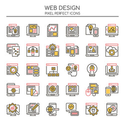 web design elements thin line and pixel perfect vector image