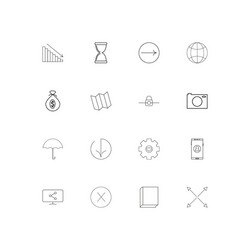 web linear thin icons set outlined simple vector image