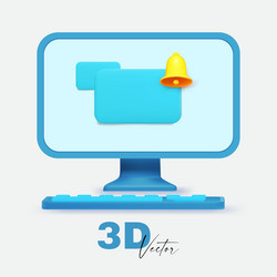 3d minimal desktop screen mockup with dialog vector