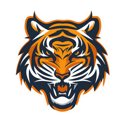 Aggressive Tiger Head Mascot Vector Image