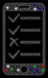bright mesh wire frame mobile todo list with flare vector image