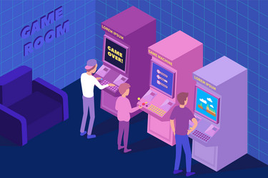 Computer club isometric vector