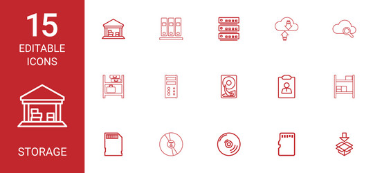 7 storage icons Royalty Free Vector Image - VectorStock