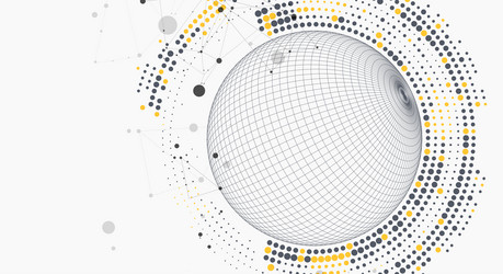 abstract sphere background with plexus effect 3d vector image