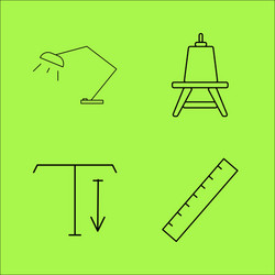 design elements simple linear outline icon set vector image
