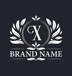 elegant ornamental x letter logo design Vector Image