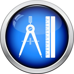 flat design icon of compasses and scale iin ui vector image