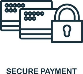 Secure payment icon outline style thin line vector