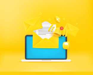 sending and receiving messages via mail vector image