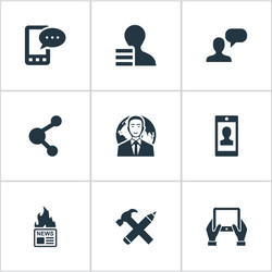 set of simple user icons vector image