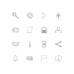web linear thin icons set outlined simple vector image