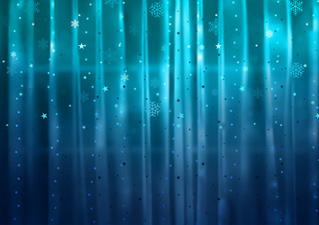 blue christmas curtains with falling stars vector