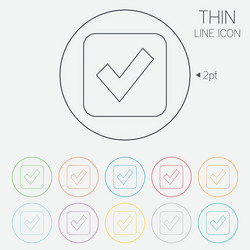 check mark sign icon checkbox button vector image