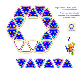 Logic Triomino Puzzle - Find Triangles vector image