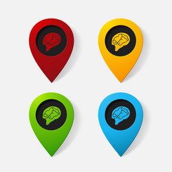 realistic color pointer brain vector image