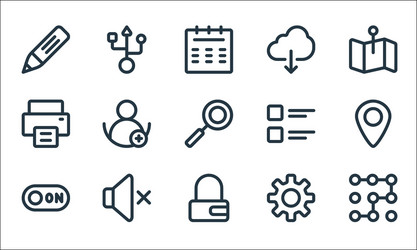 Ui line icons linear set quality vector