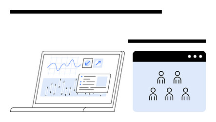 data analytics dashboard and team collaboration vector image