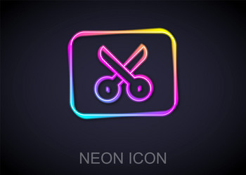 glowing neon line music or video editing icon vector image
