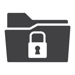 Secure Data Folder Icon - Lock & Shield vector image