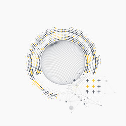 abstract sphere background with plexus effect 3d vector image