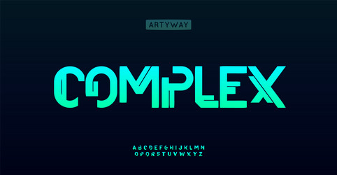 Cyberpunk Glitch Font - Digital Matrix Letters vector image