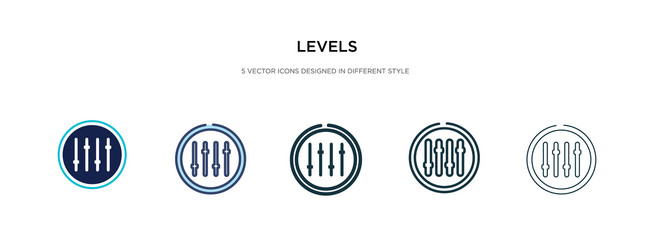 levels icon in different style two colored vector image