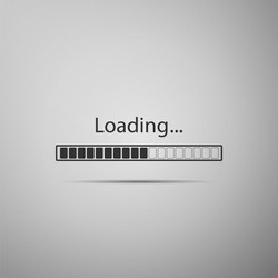 loading icon on grey background progress bar vector image