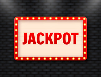 Retro cartoon jackpot concept on dark backdrop vector